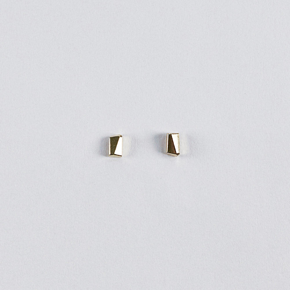handmade 14K gold multi facet earrings