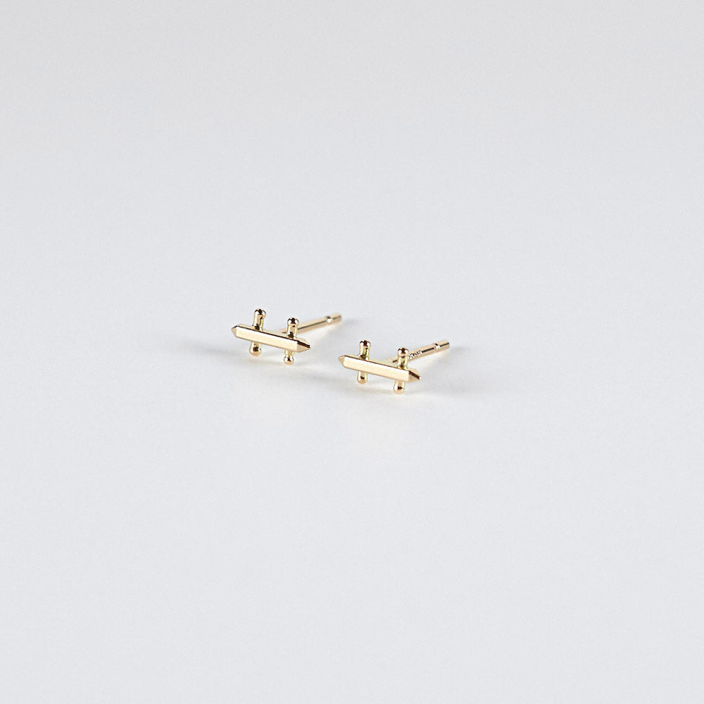 handmade 14K gold multi bar earrings