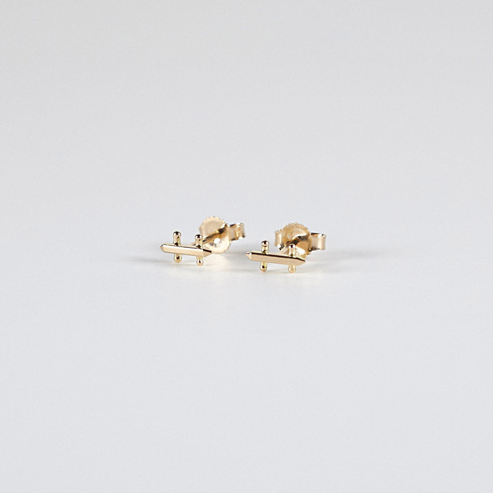handmade 14K gold multi bar earrings