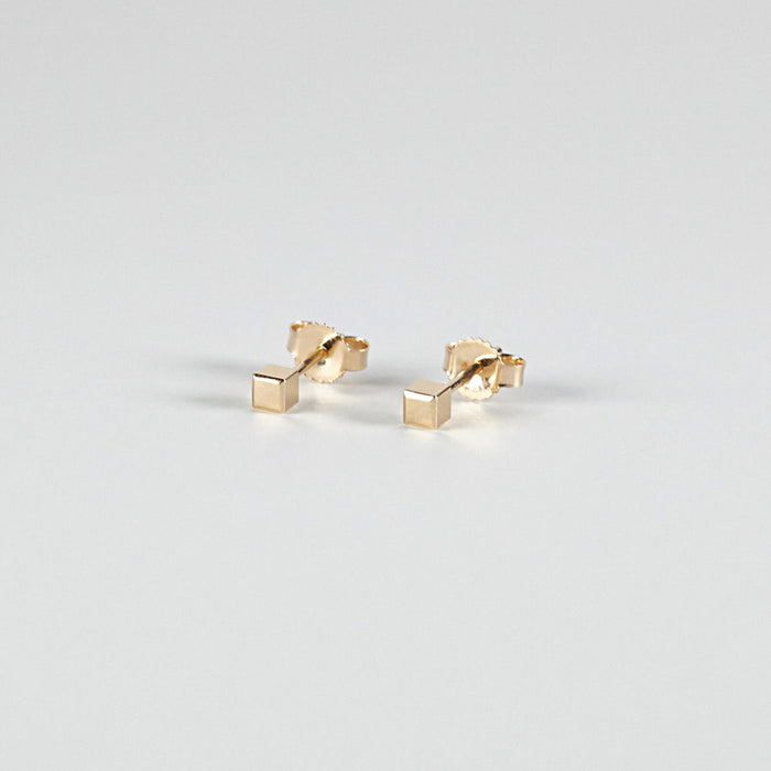 Gold cube stud earrings Clearance