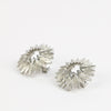 vintage mid century star metal clip earrings silver
