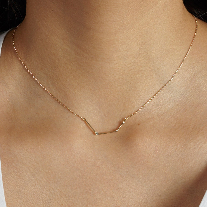 Asymmetrical diamond necklace