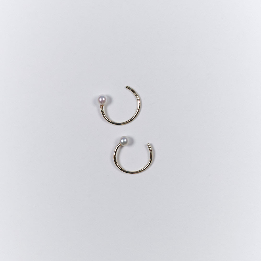 Pearl hoop ear huggers
